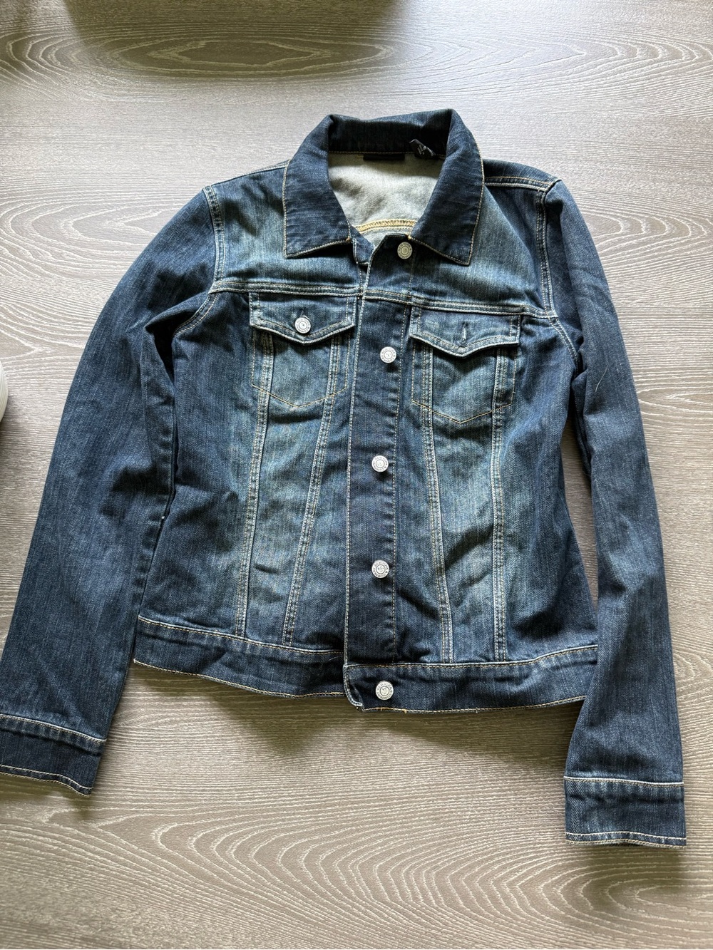 New York & Company Dark Blue Denim Jean Jacket